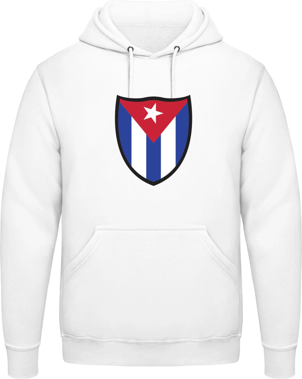 Cuba Flag Shield - Arctic white AWDis man hoodie - Front