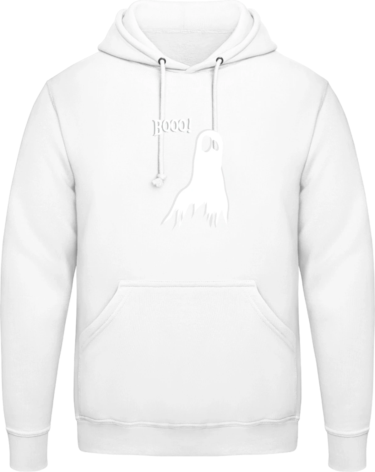 Booo Ghost - Arctic white AWDis man hoodie - Front