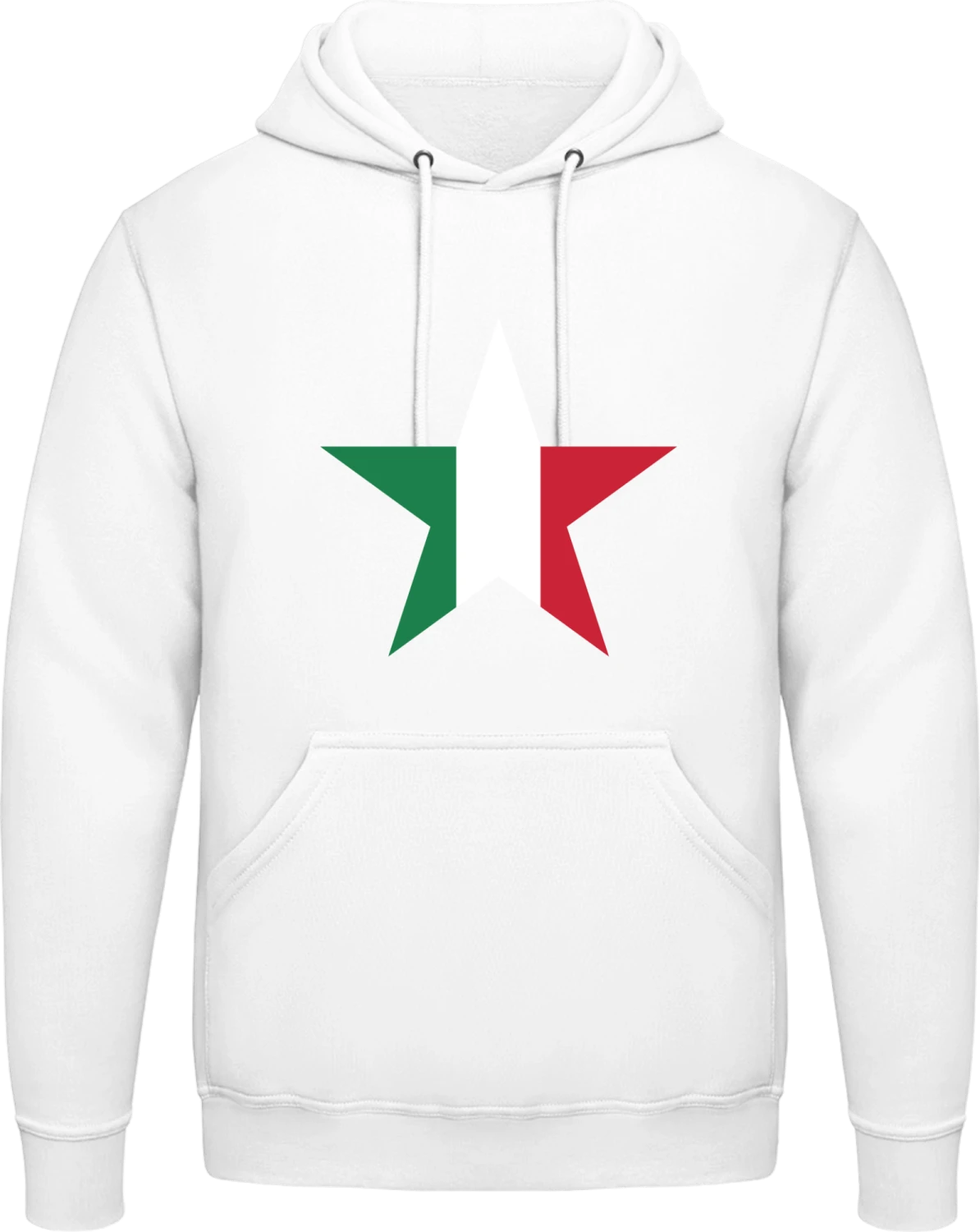 Italian Star - Arctic white AWDis man hoodie - Front