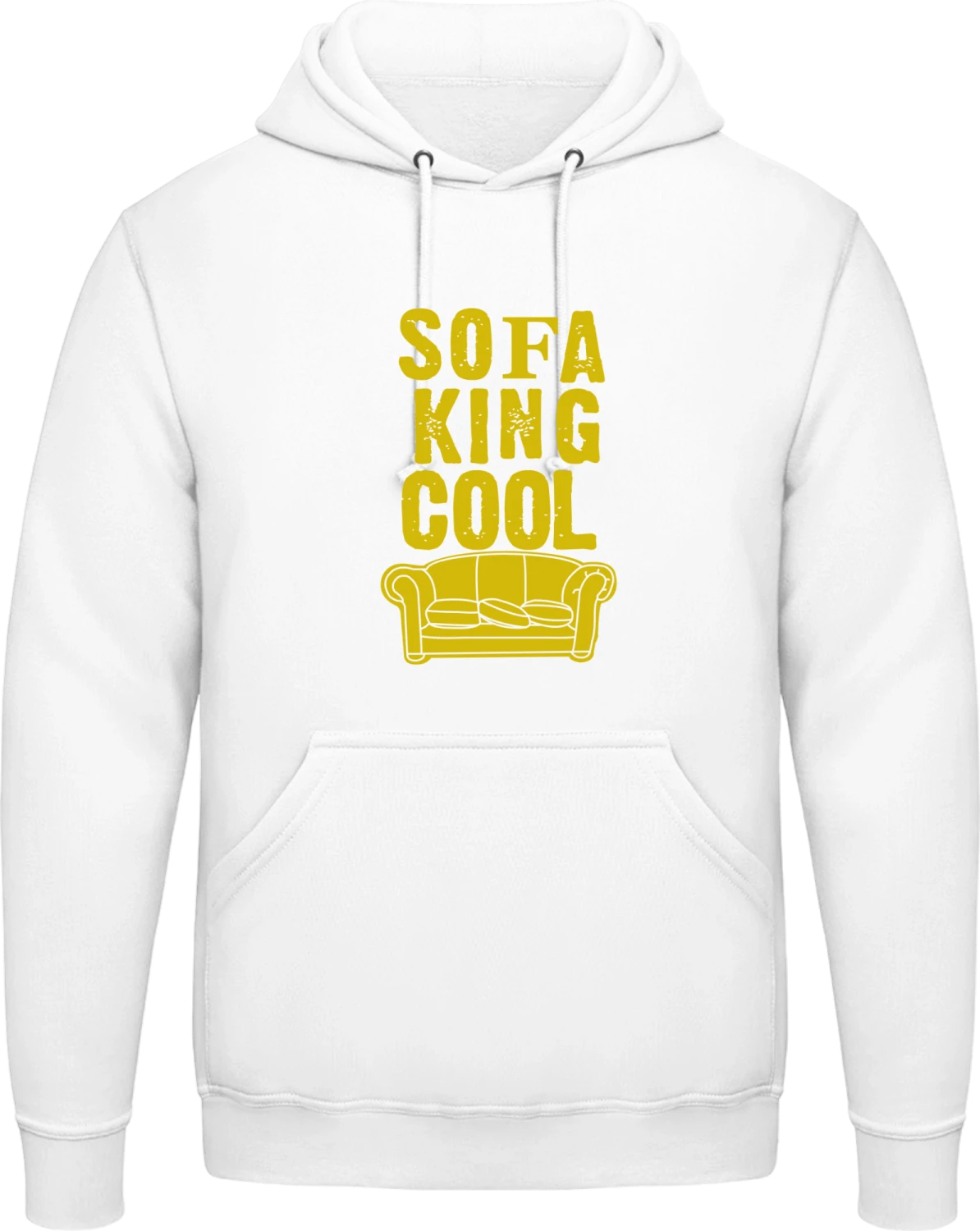 Sofa King Cool - Arctic white AWDis man hoodie - Front