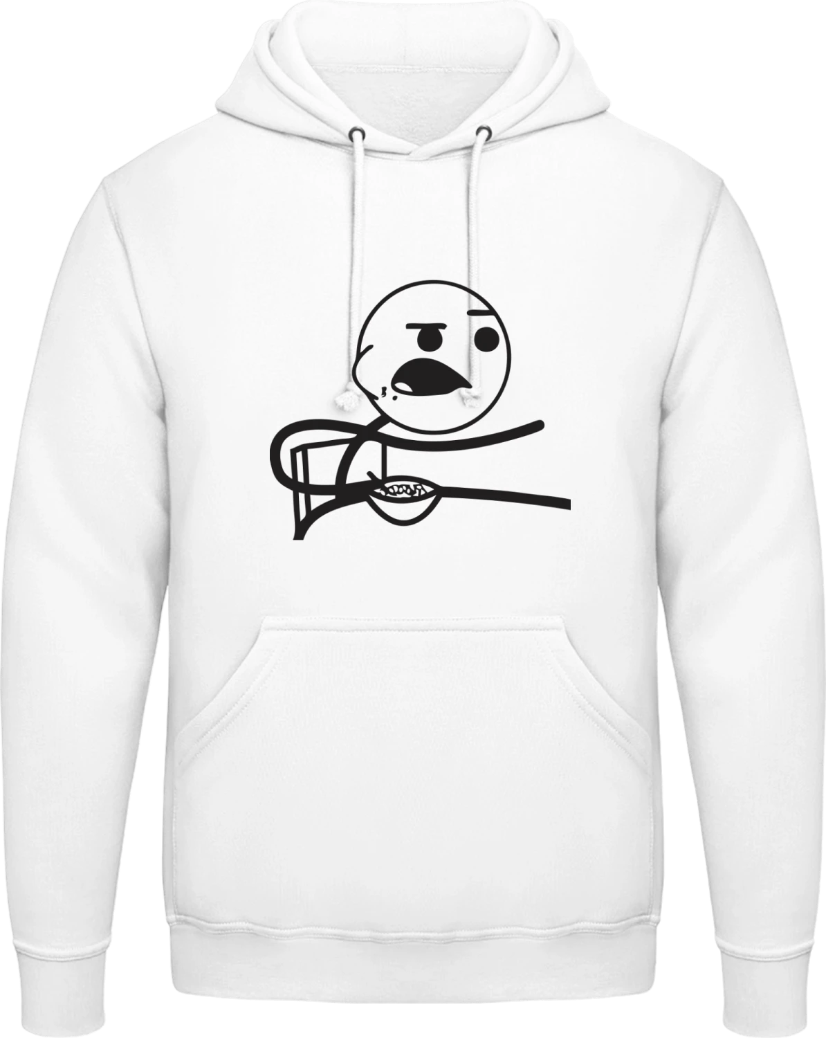 Cereal Guy Meme - Arctic white AWDis man hoodie - Front