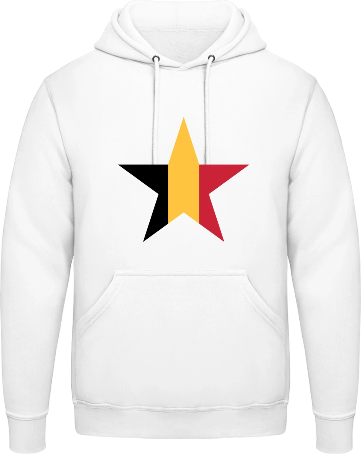 Belgian Star - Arctic white AWDis man hoodie - Front