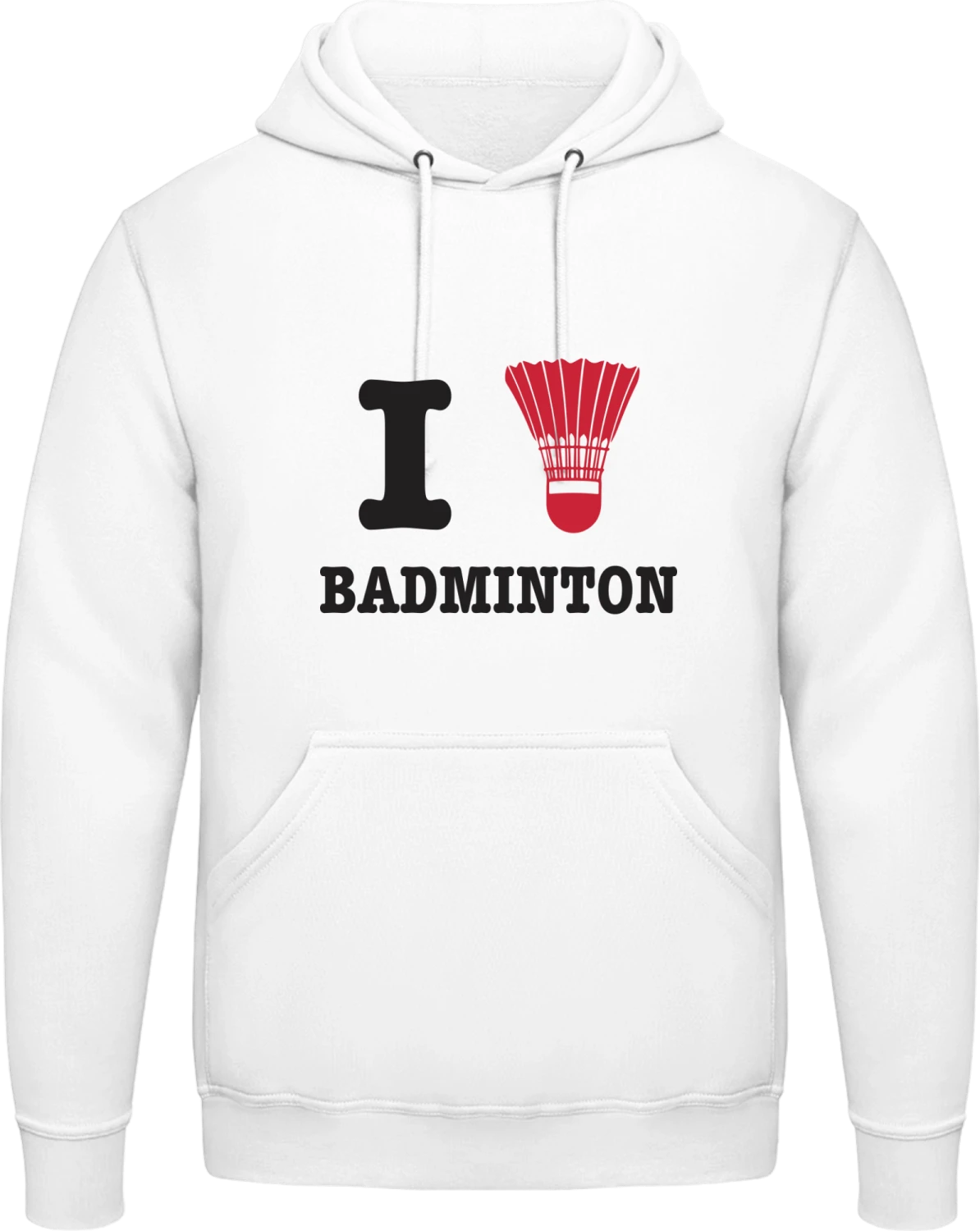 I Love Badminton - Arctic white AWDis man hoodie - Front