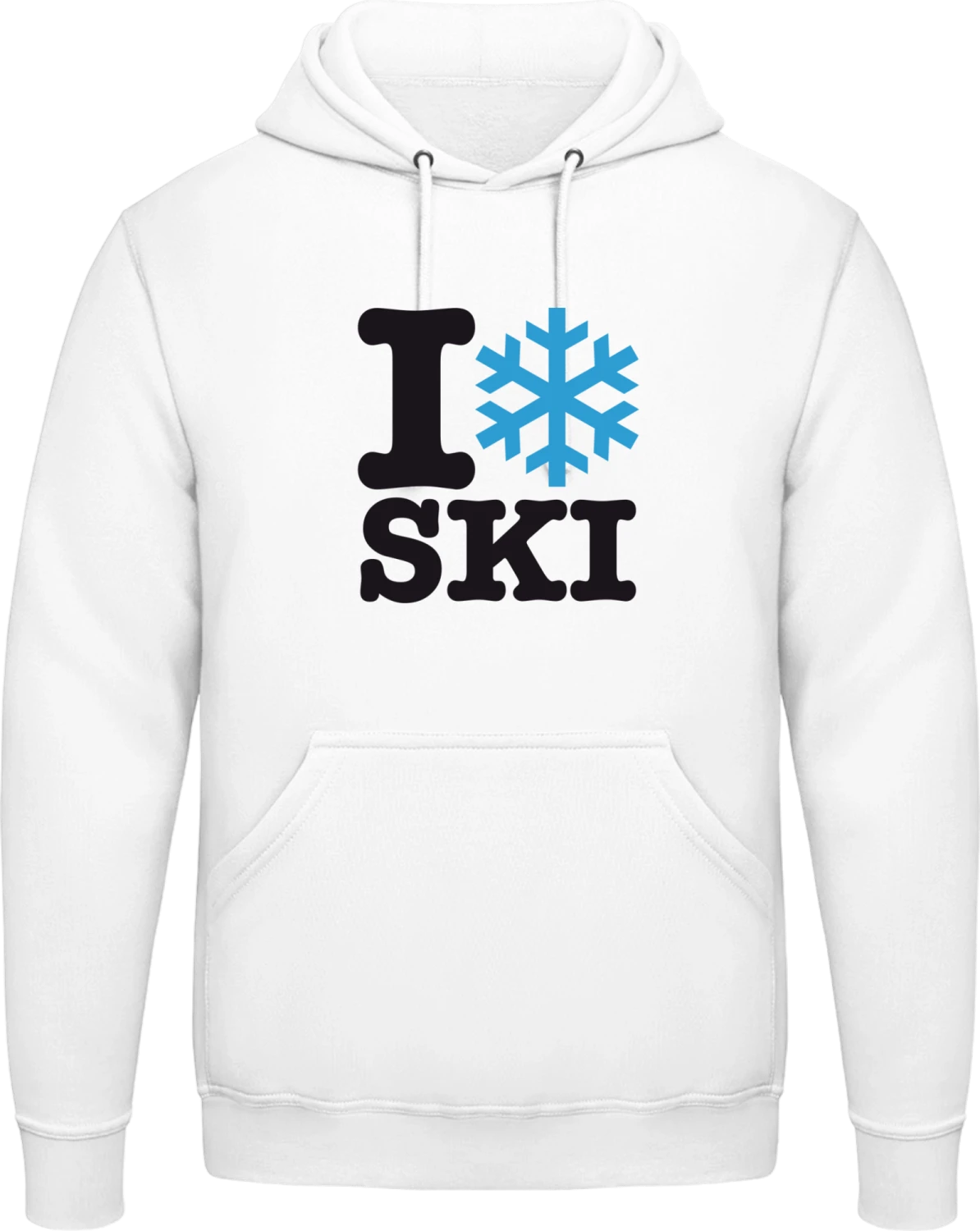 I Love Ski - Arctic white AWDis man hoodie - Front