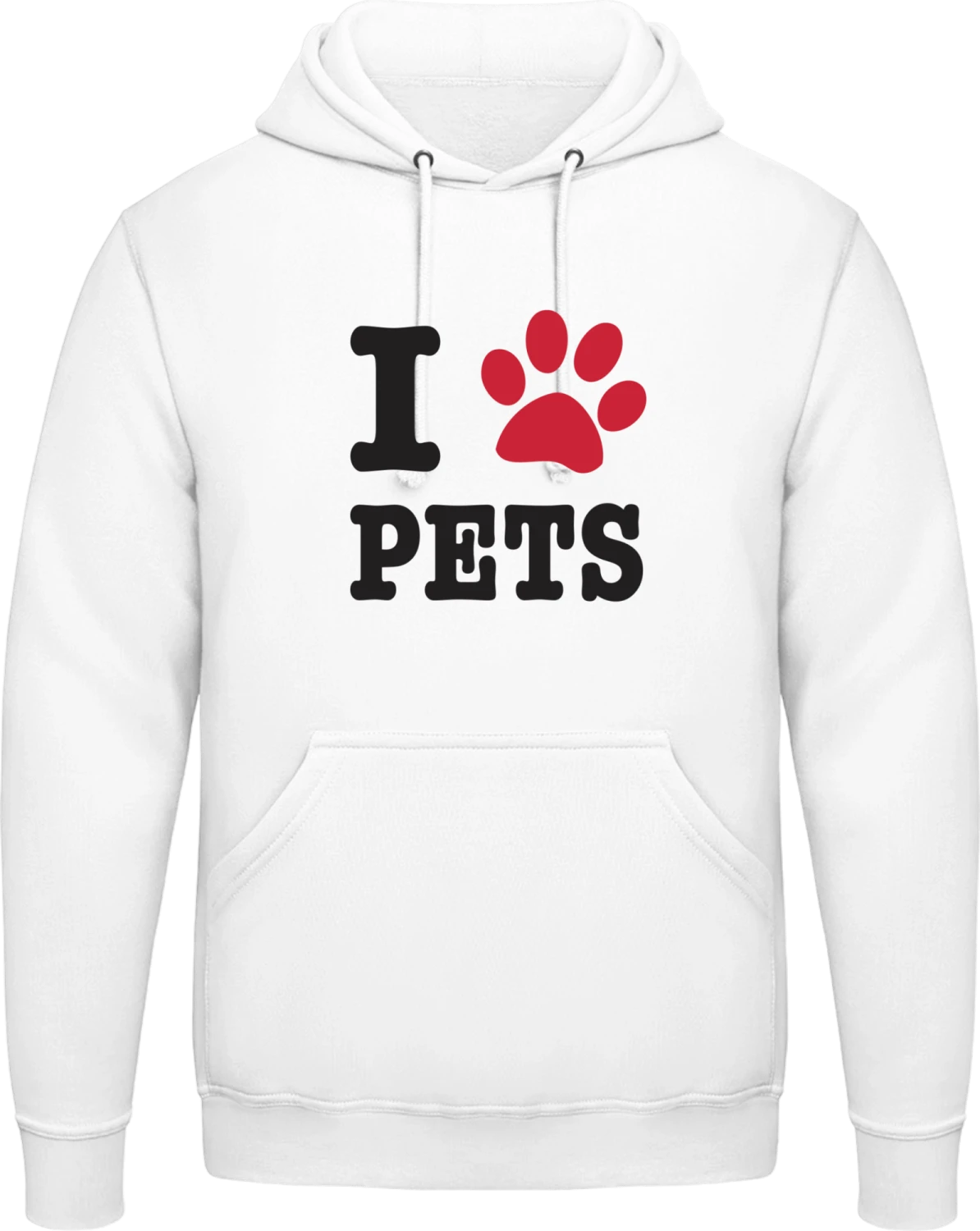 I Love Pets - Arctic white AWDis man hoodie - Front