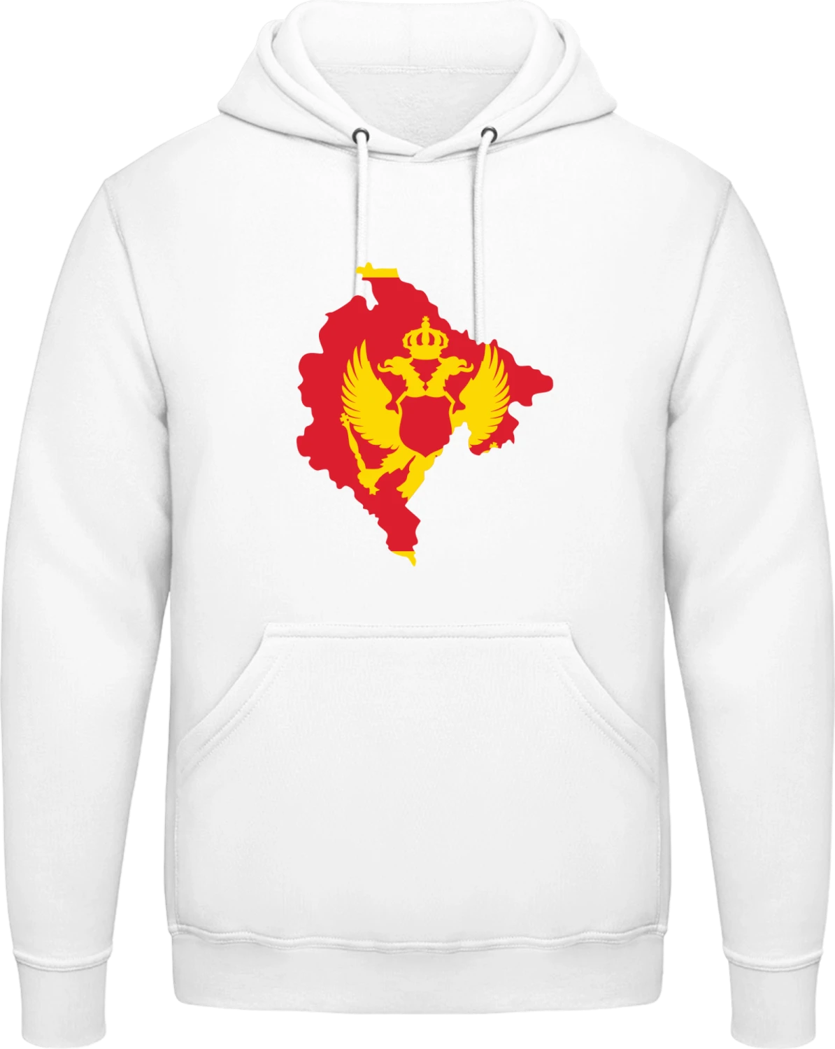 Montenegro Map - Arctic white AWDis man hoodie - Front