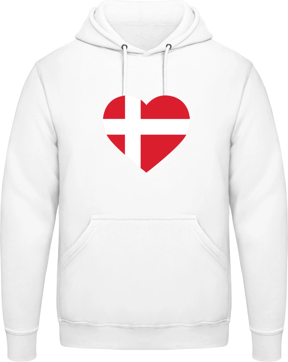 Denmark Heart - Arctic white AWDis man hoodie - Front