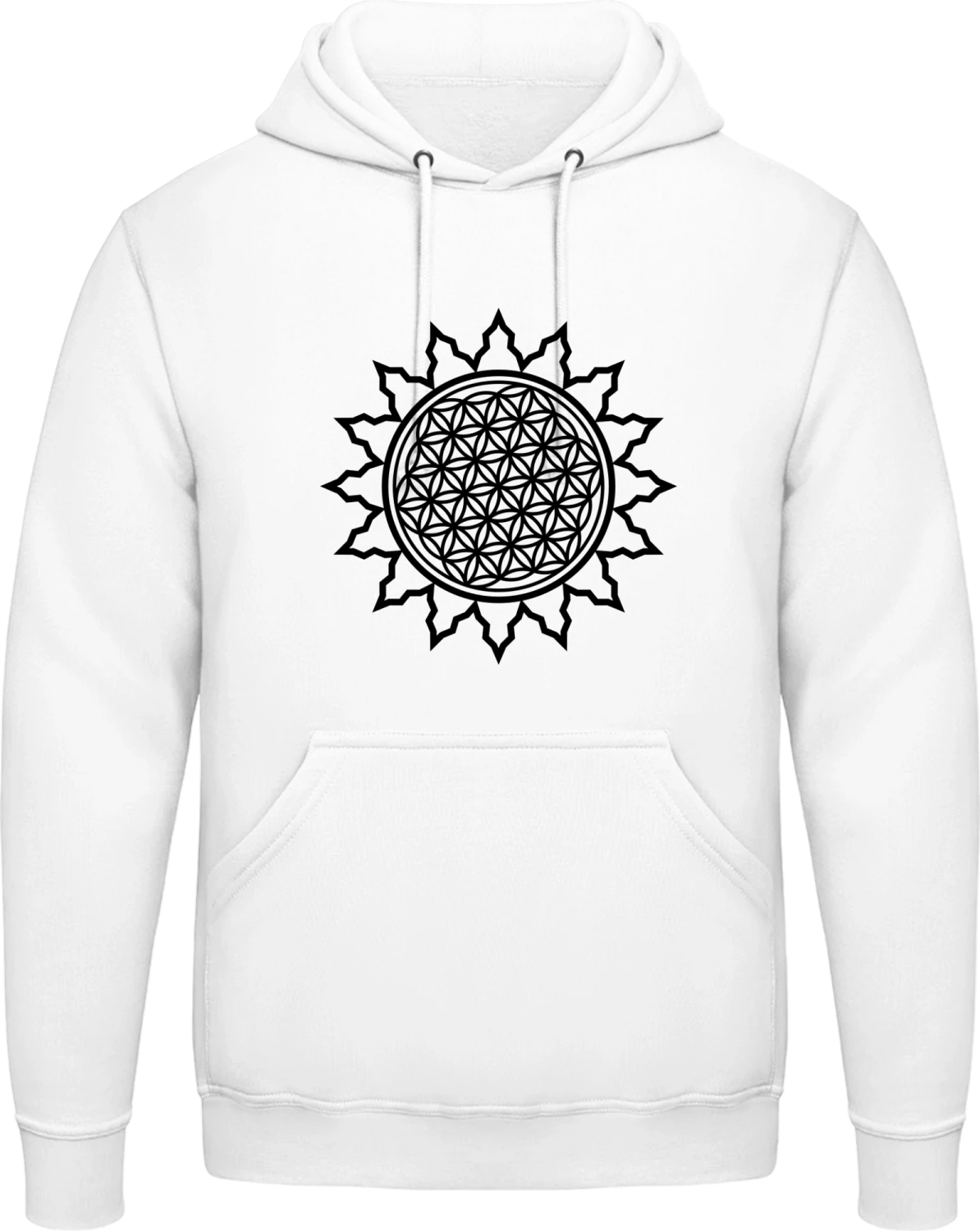 Flower of Life Shining - Arctic white AWDis man hoodie - Front