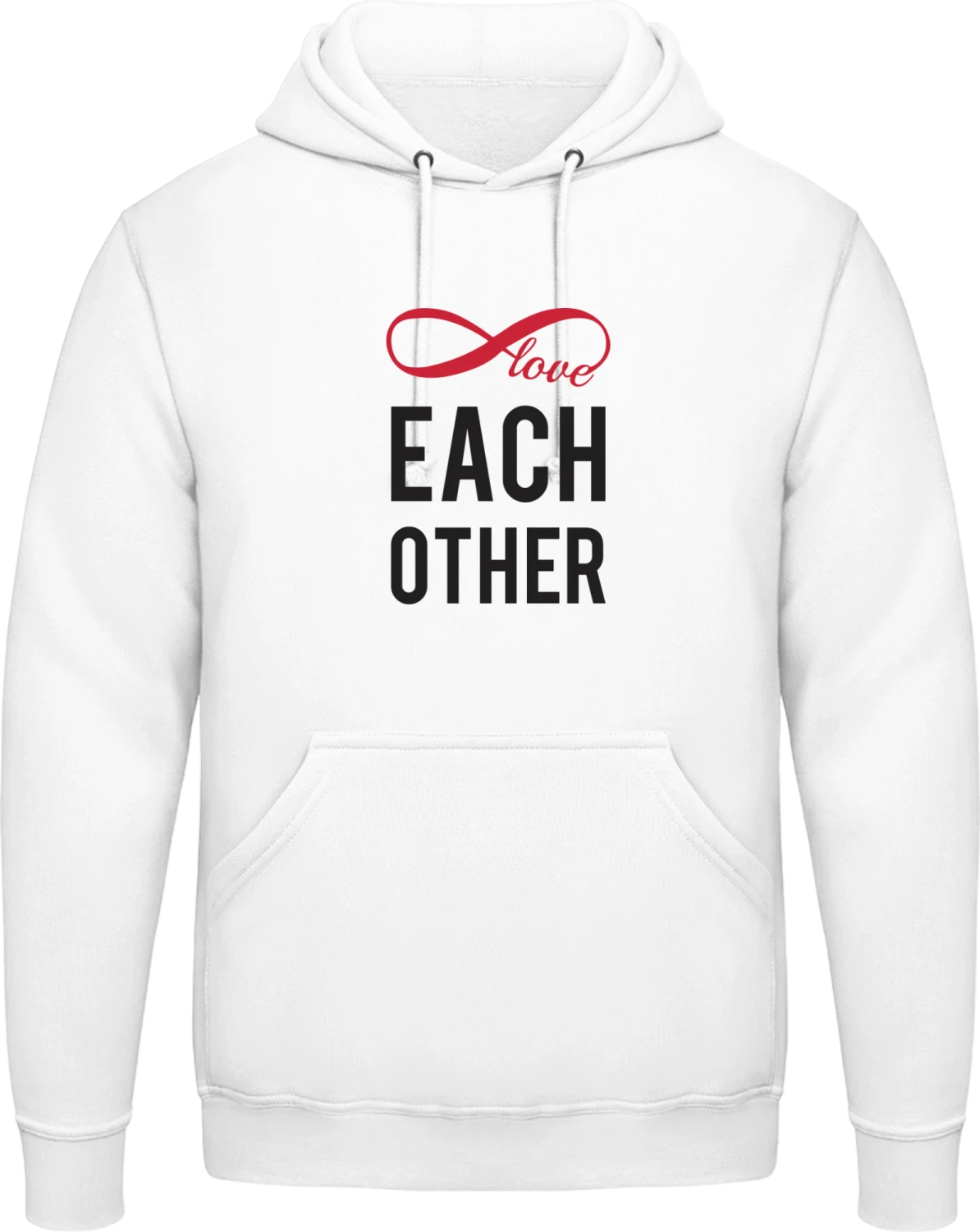 Love Each Other - Arctic white AWDis man hoodie - Front