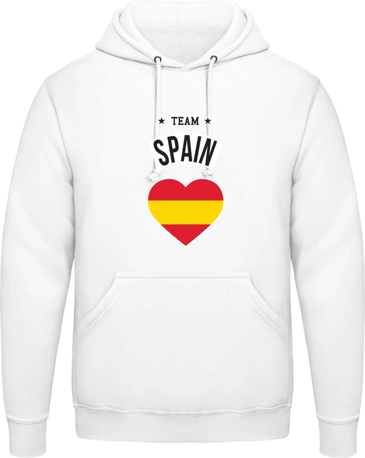 Team Spain Heart - Arctic white AWDis man hoodie - Front