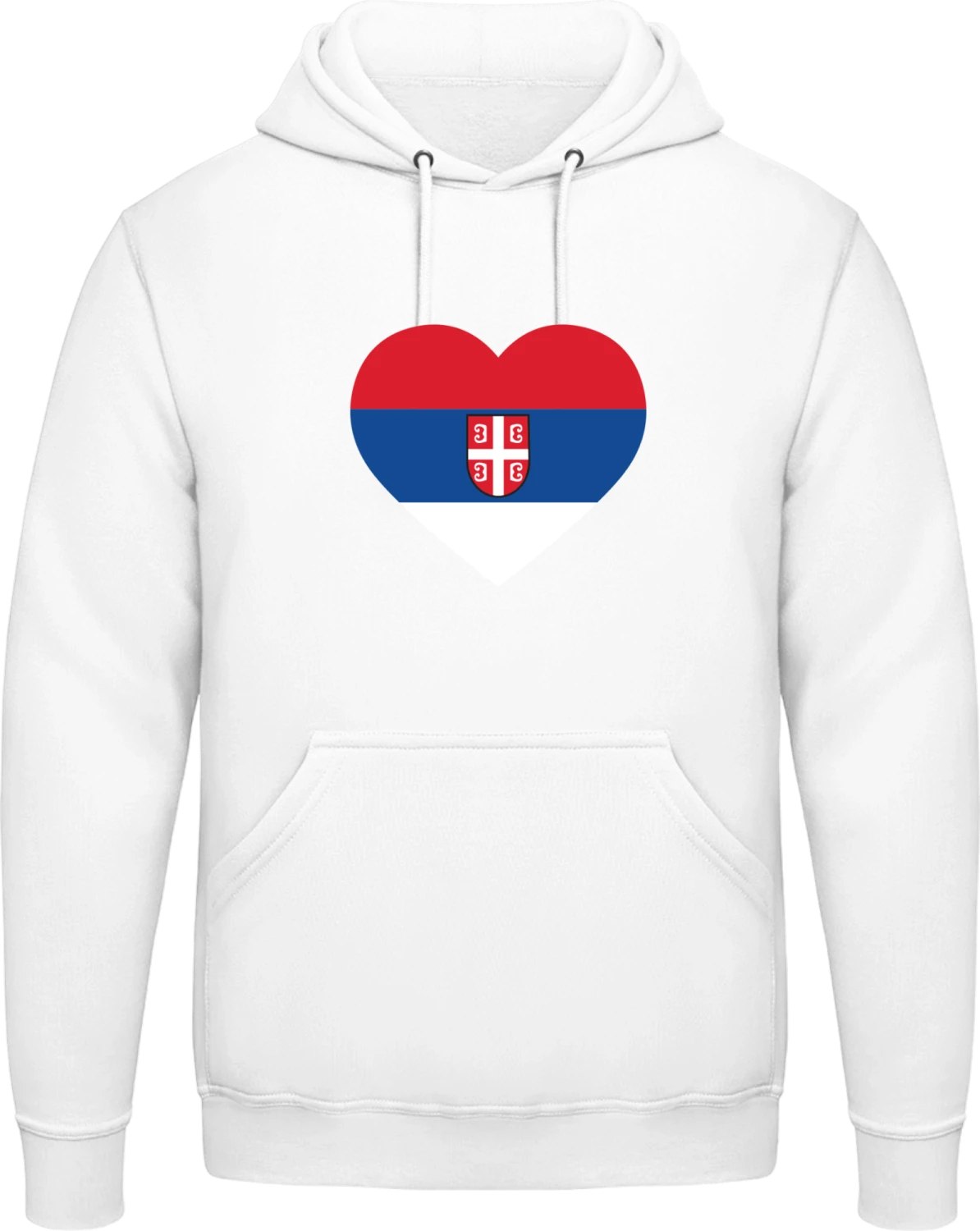 Serbia Heart Flag - Arctic white AWDis man hoodie - Front