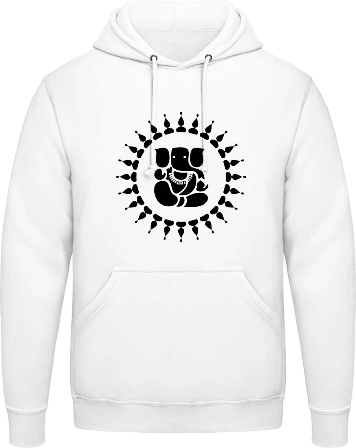 Ganesha Elephant Symbol - Arctic white AWDis man hoodie - Front