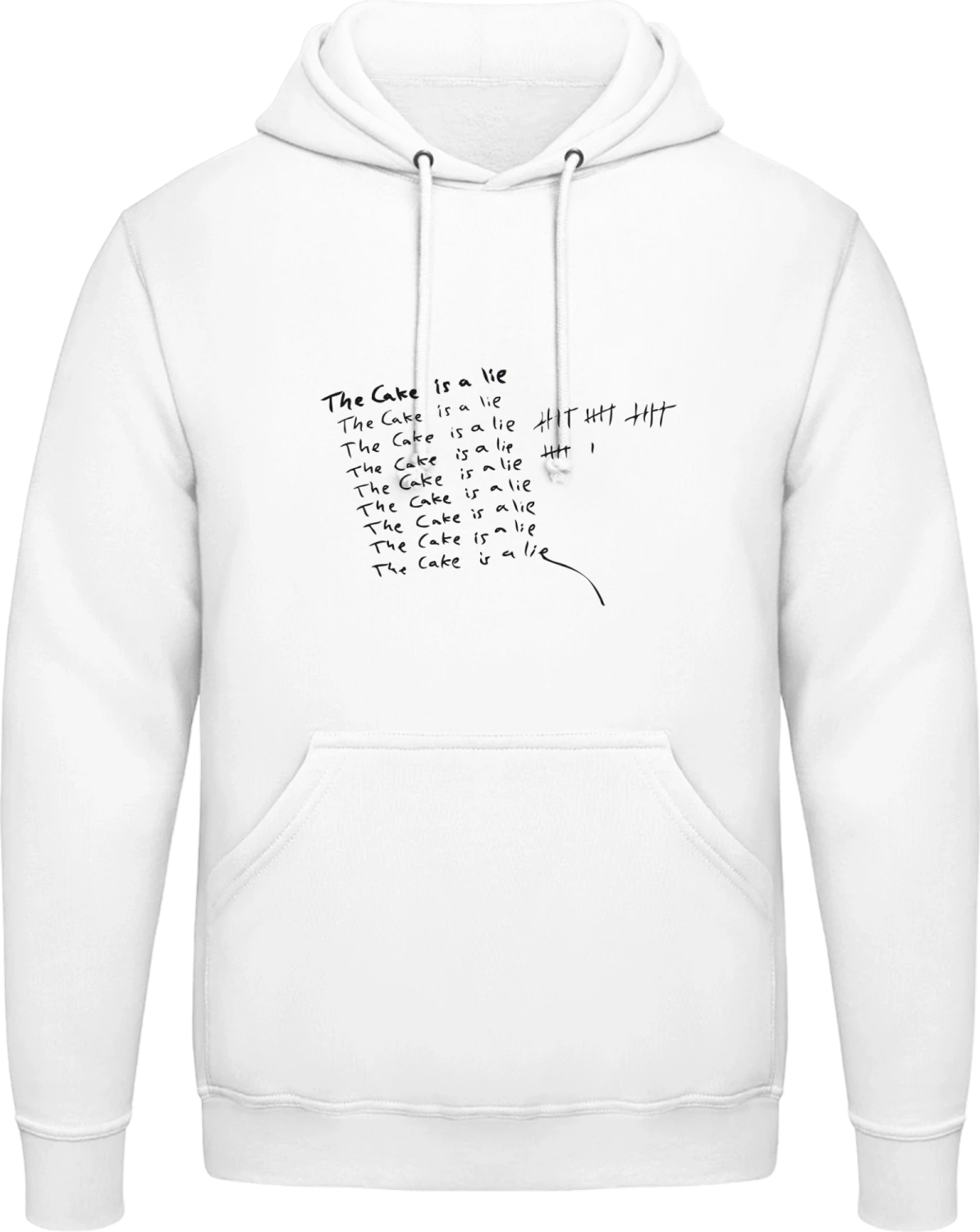 The Cake Is A Lie - Arctic white AWDis man hoodie - Front