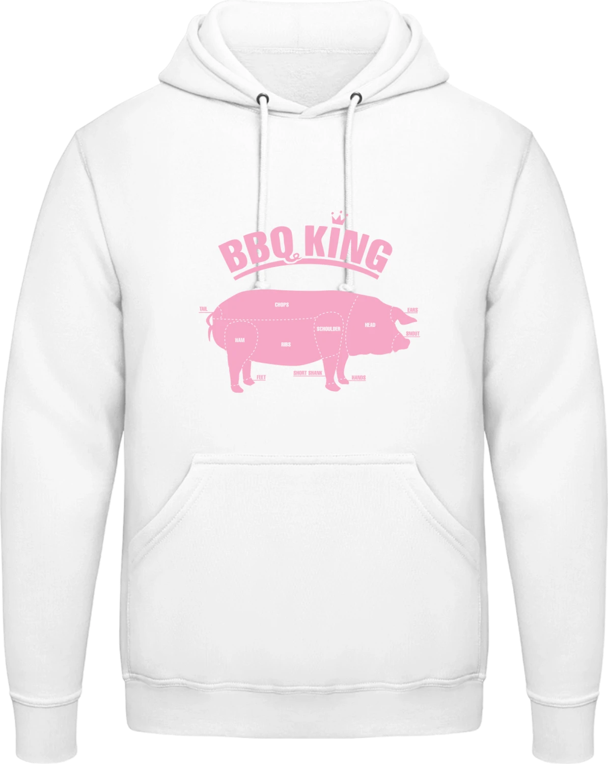 BBQ King - Arctic white AWDis man hoodie - Front