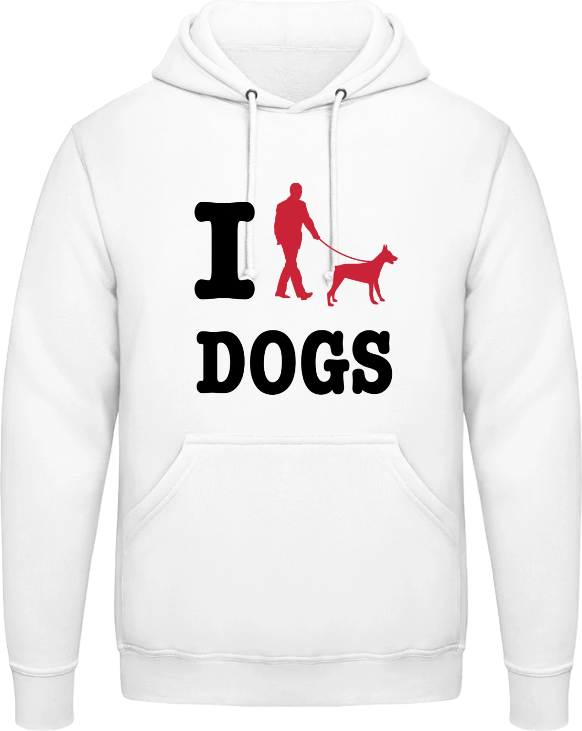 I Love Dogs - Arctic white AWDis man hoodie - Front