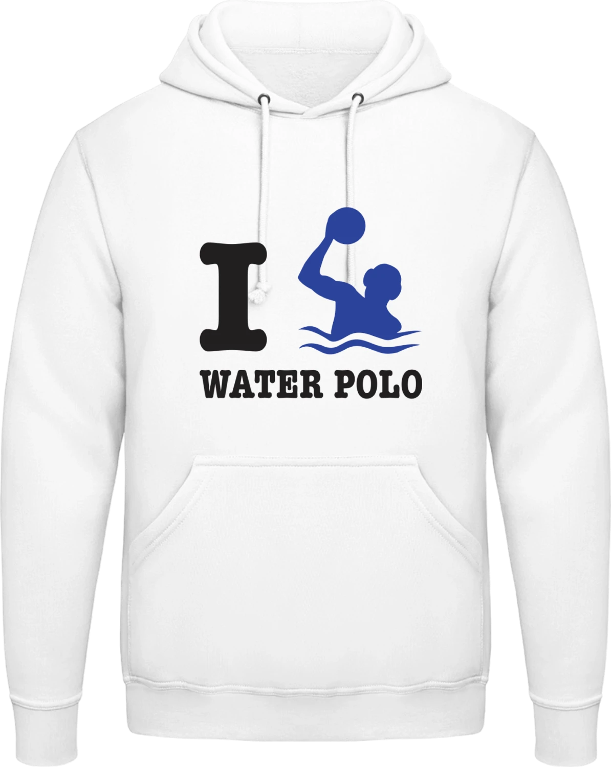 I Love Water Polo - Arctic white AWDis man hoodie - Front