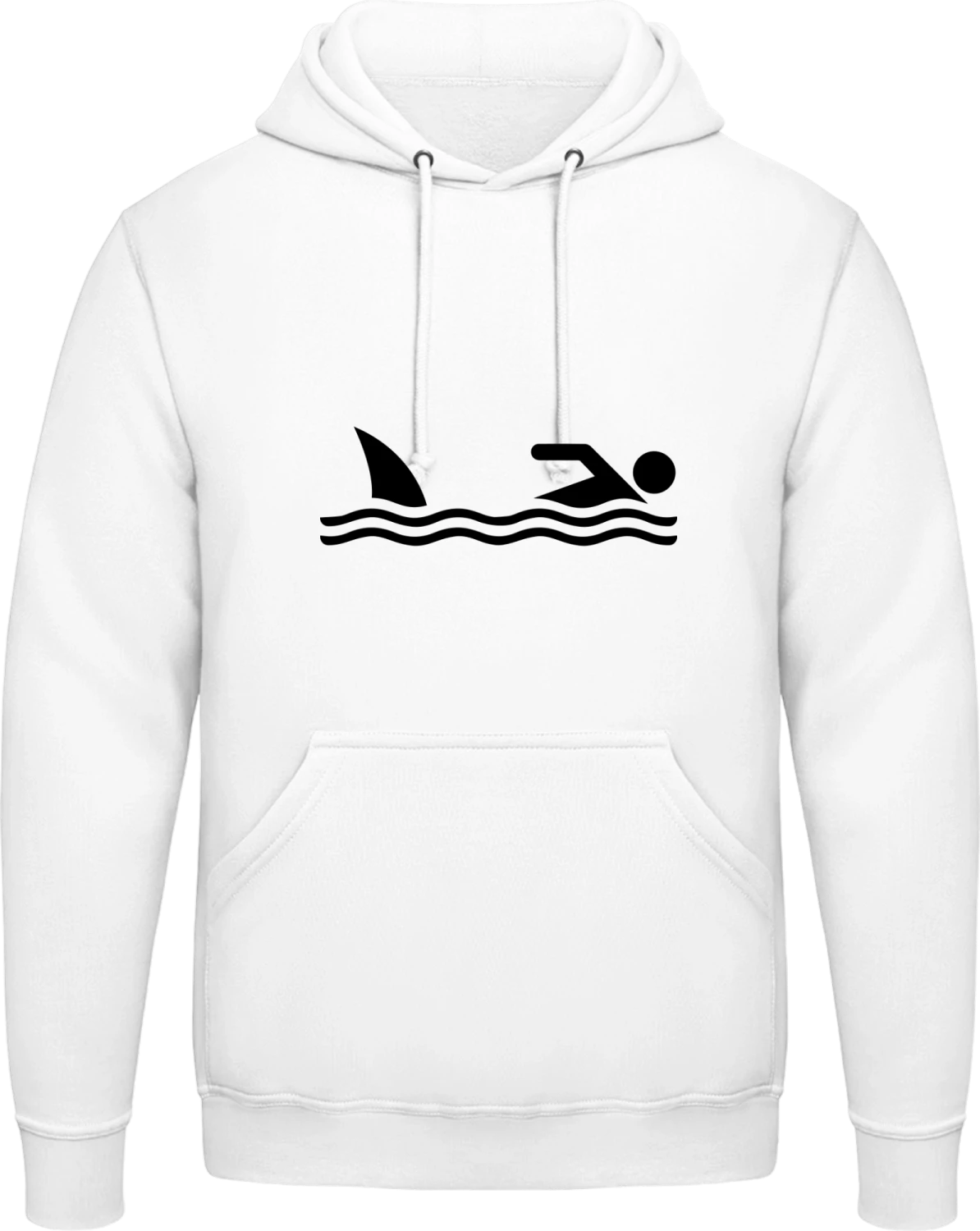 Shark And Swimmer - Arctic white AWDis man hoodie - Front