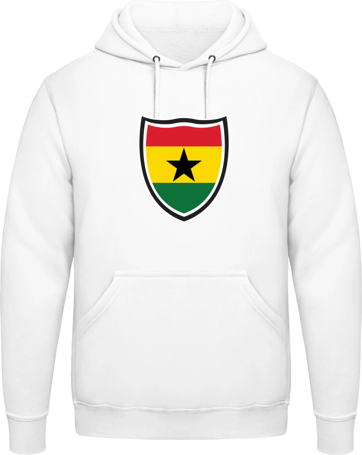 Ghana Flag Shield - Arctic white AWDis man hoodie - Front