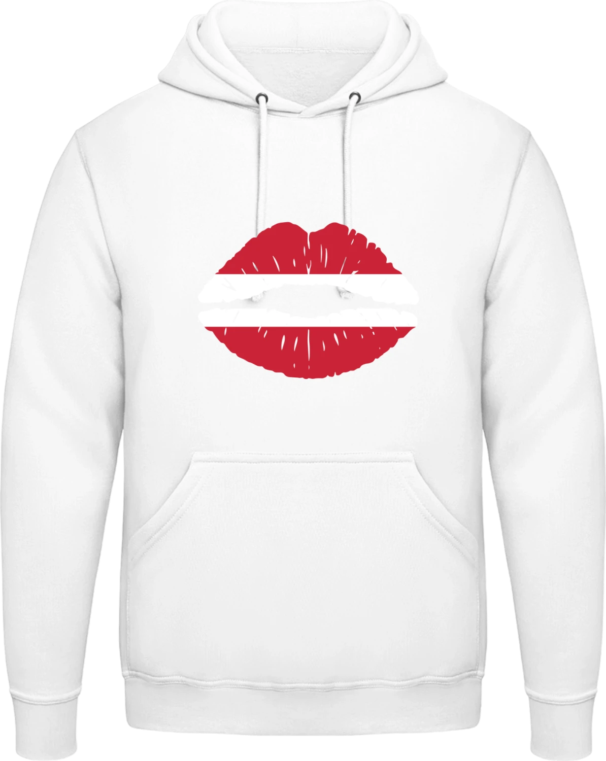 Austrian Kiss Flag - Arctic white AWDis man hoodie - Front