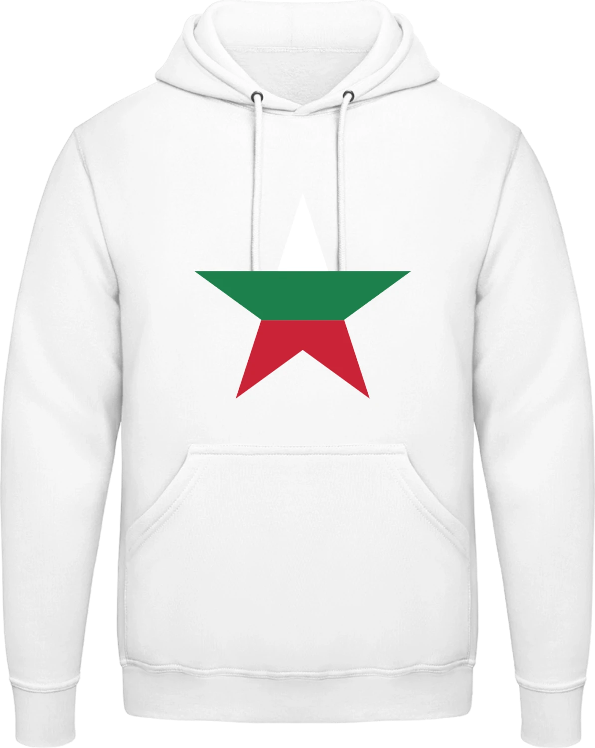 Bulgarian Star - Arctic white AWDis man hoodie - Front