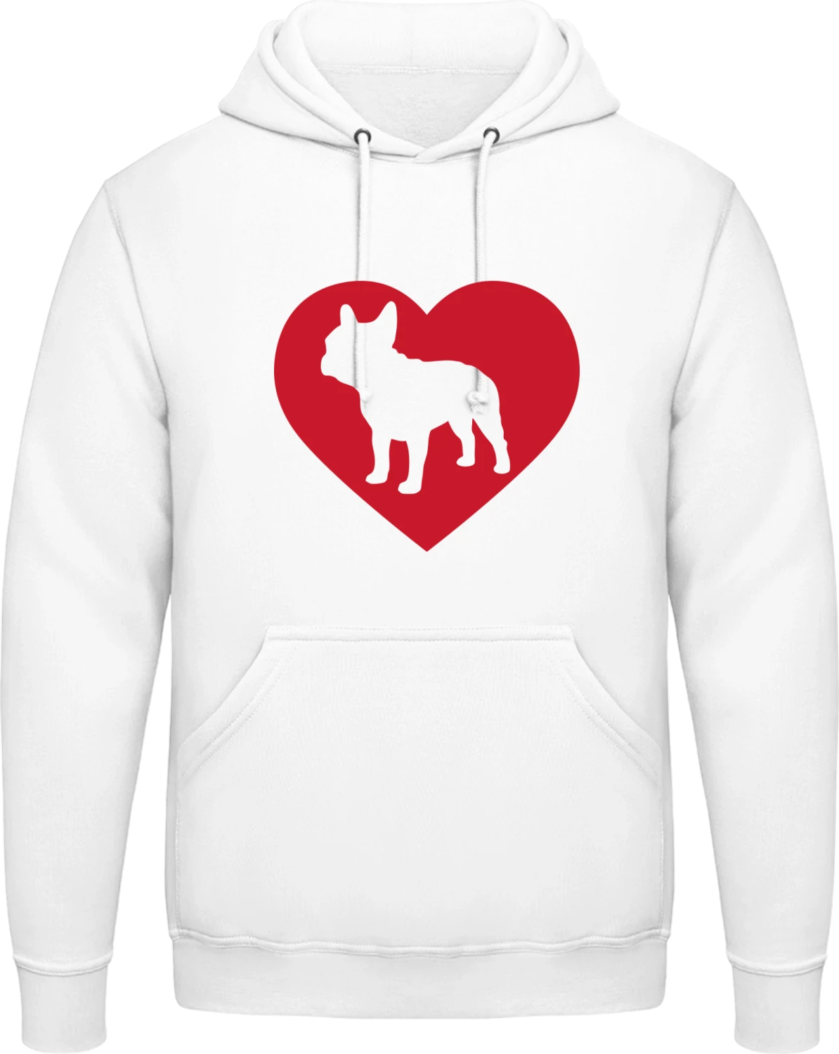 I Love Bulldogs - Arctic white AWDis man hoodie - Front