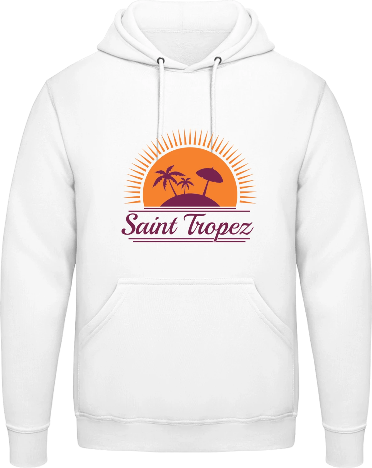 Saint Tropez - Arctic white AWDis man hoodie - Front