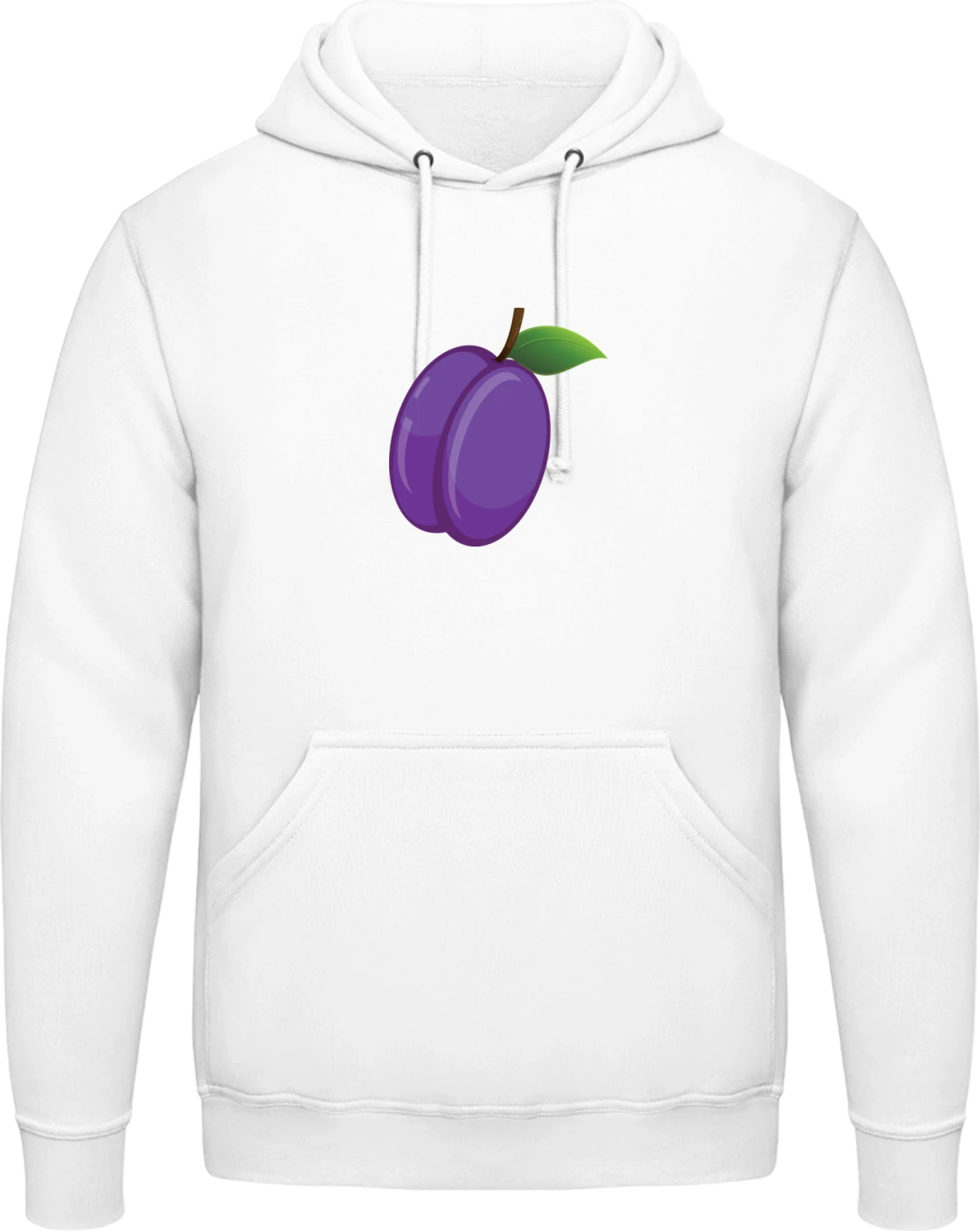 Plum - Arctic white AWDis man hoodie - Front