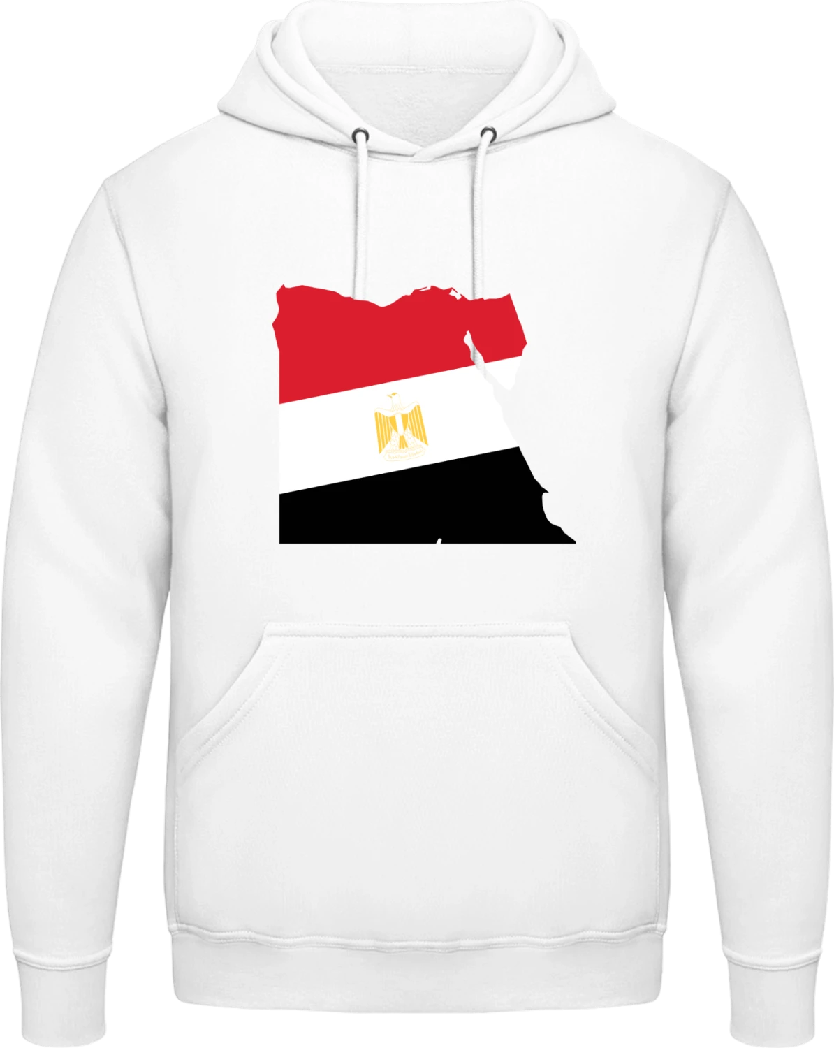 Egypt Map with Crest - Arctic white AWDis man hoodie - Front