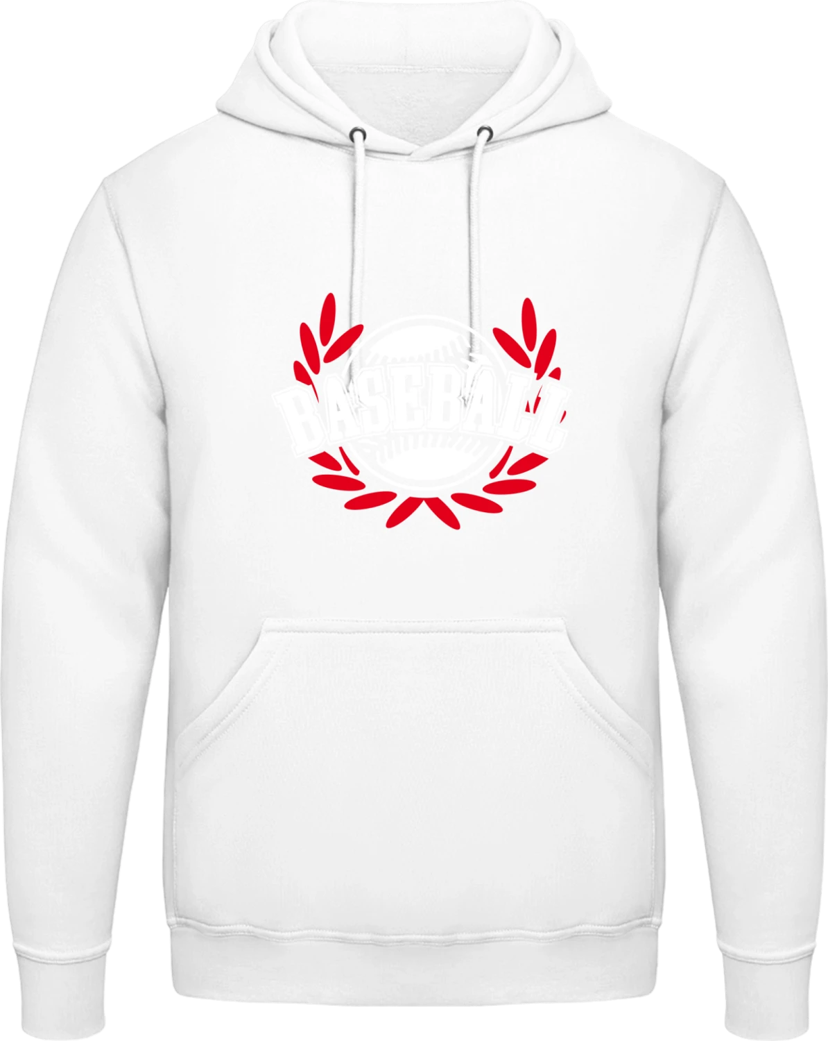 Baseball - Arctic white AWDis man hoodie - Front