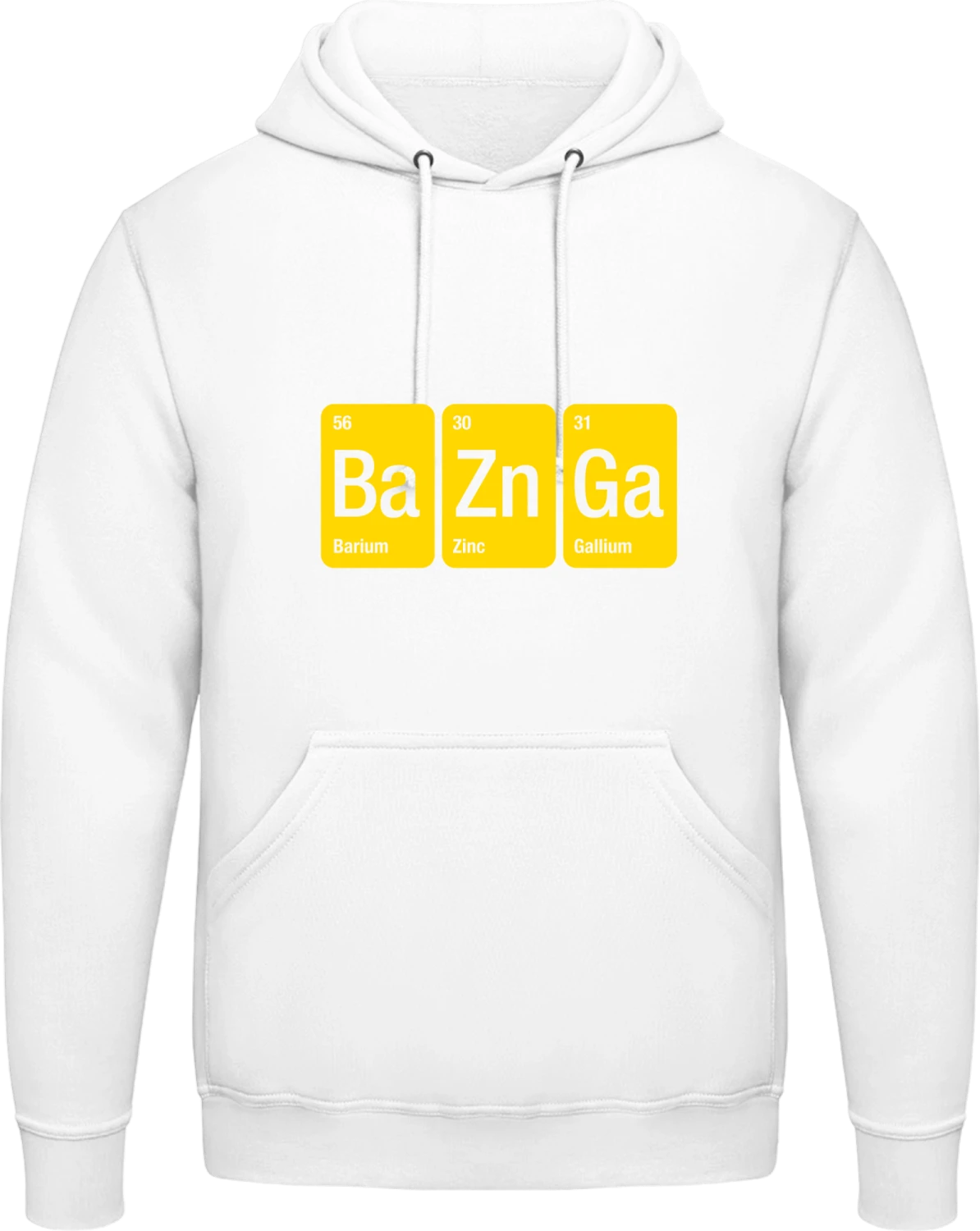 Bazinga - Arctic white AWDis man hoodie - Front