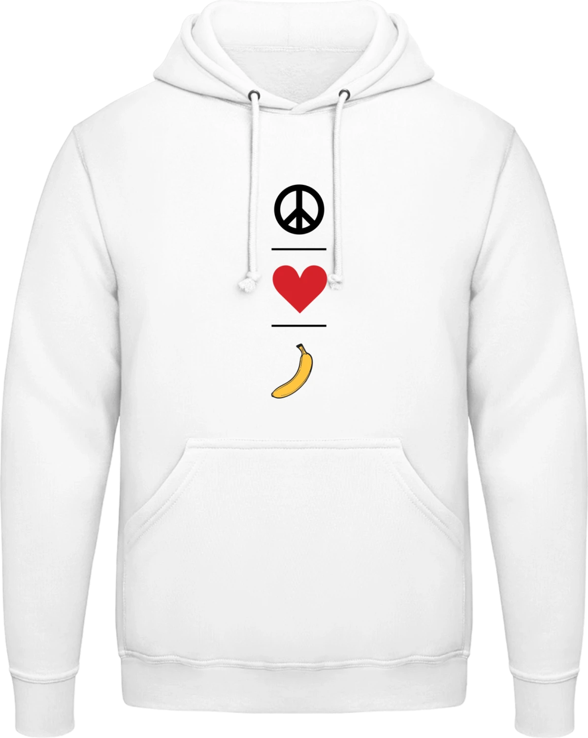 Peace Love Banana - Arctic white AWDis man hoodie - Front