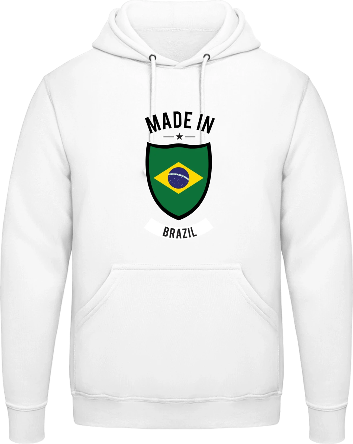 Made in Brazil - Arctic white AWDis man hoodie - Front