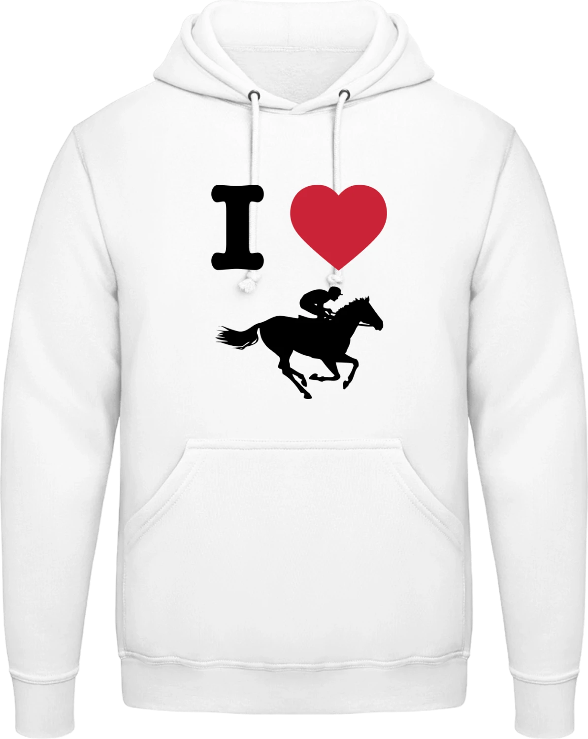 I Heart Horse Races - Arctic white AWDis man hoodie - Front