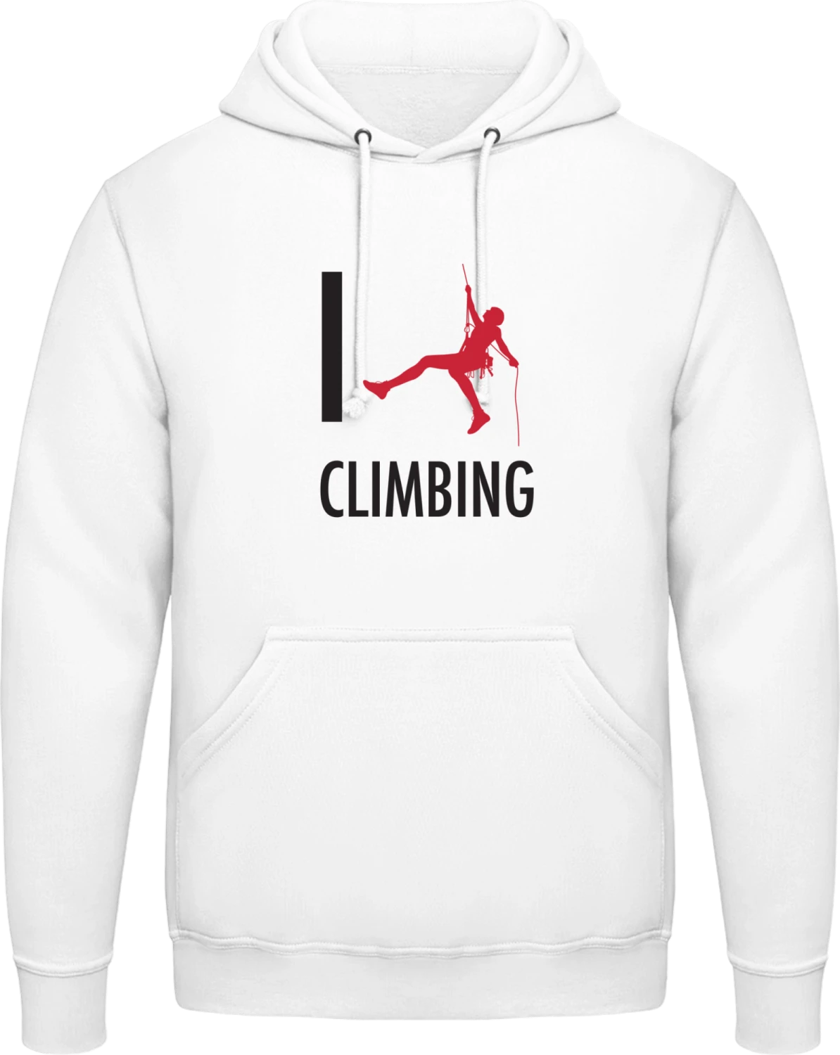 I Love Climbing - Arctic white AWDis man hoodie - Front