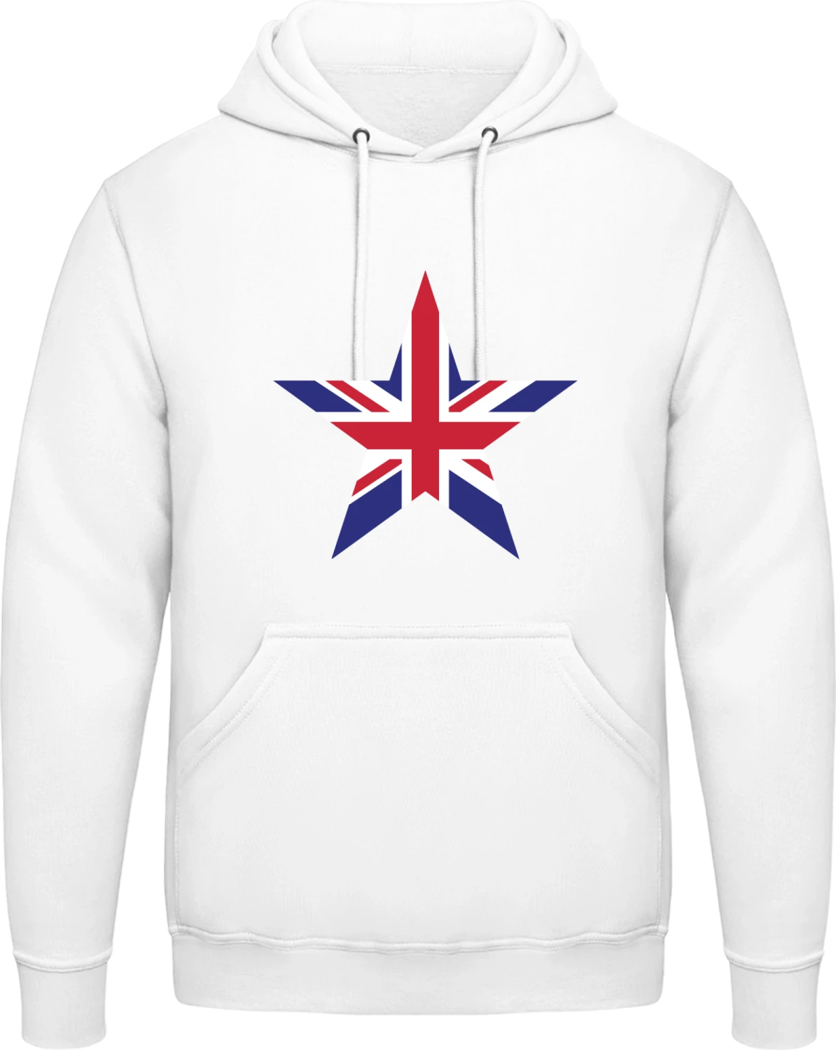 British Star - Arctic white AWDis man hoodie - Front