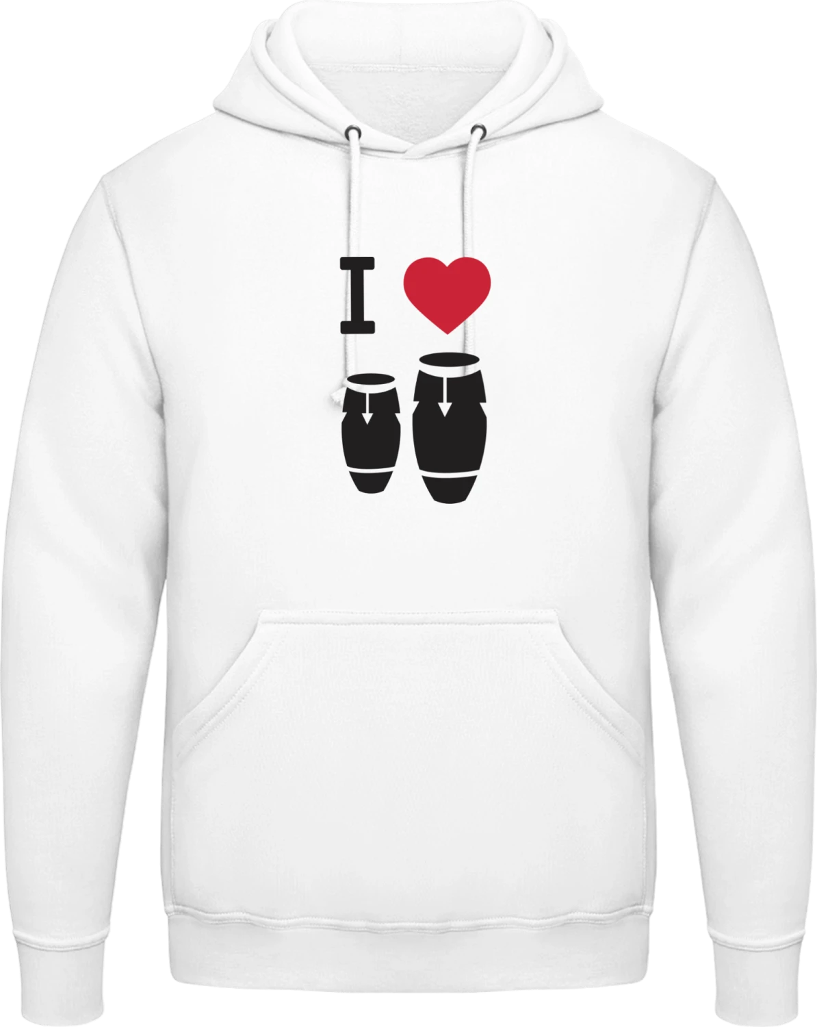 I Heart Percussion - Arctic white AWDis man hoodie - Front