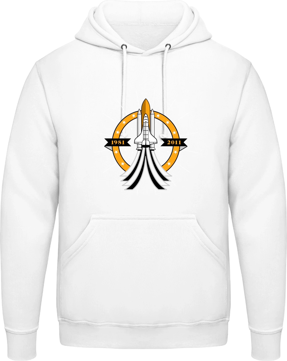 Space Shuttle - Arctic white AWDis man hoodie - Front