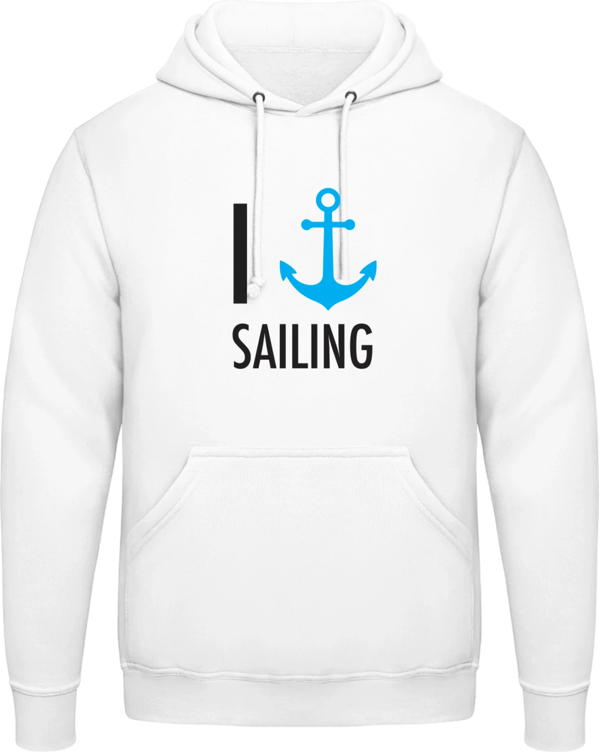 I heart Sailing - Arctic white AWDis man hoodie - Front