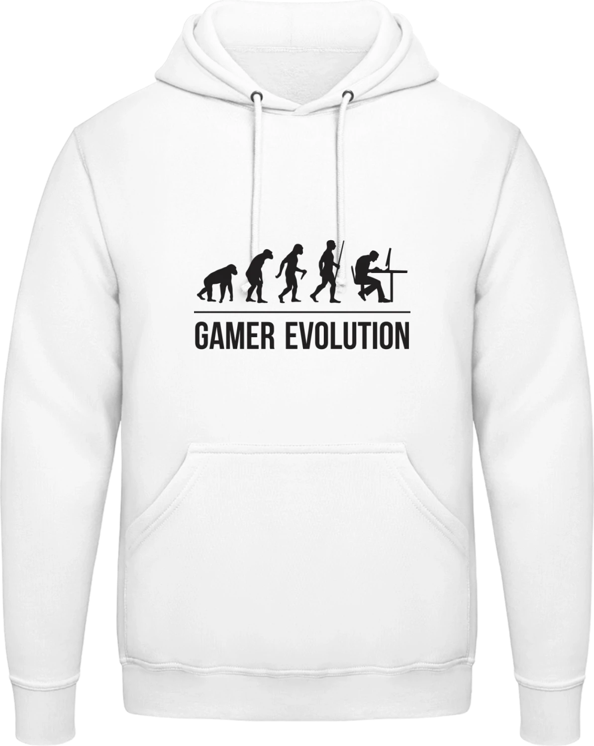 Gamer Evolution - Arctic white AWDis man hoodie - Front