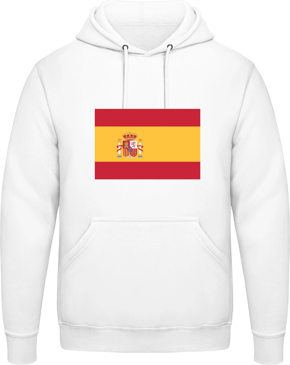 Spain Flag - Arctic white AWDis man hoodie - Front