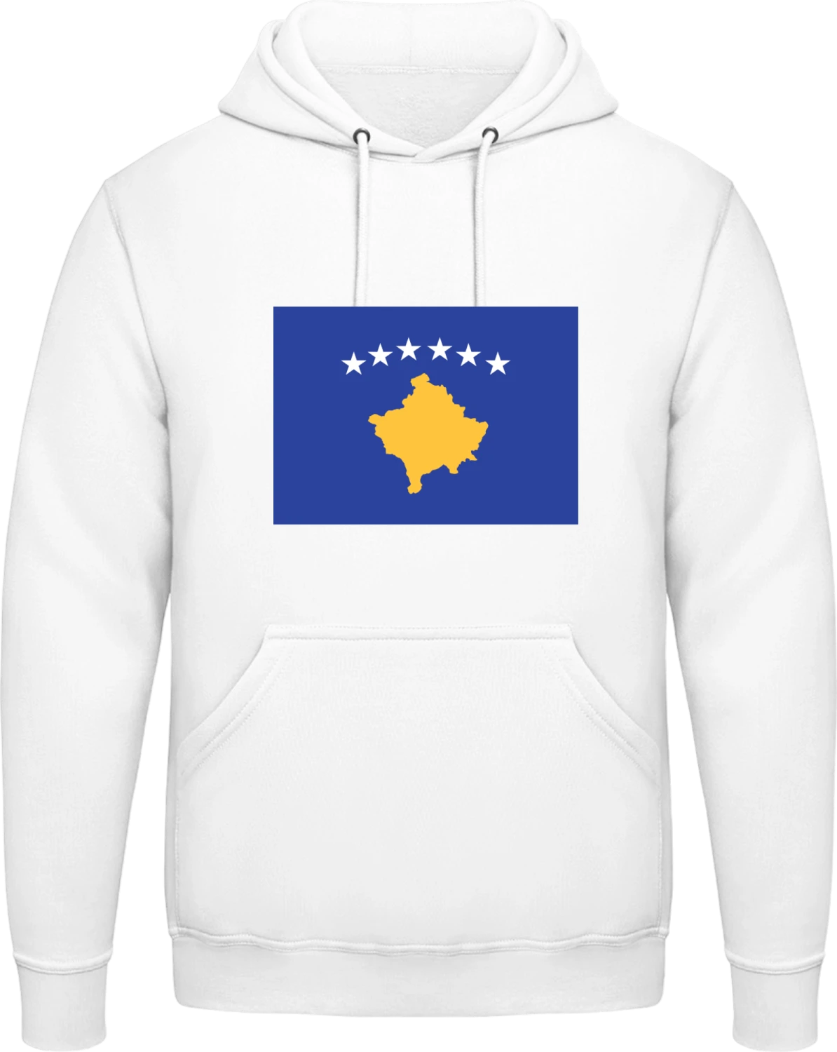 Kosovo Flag - Arctic white AWDis man hoodie - Front