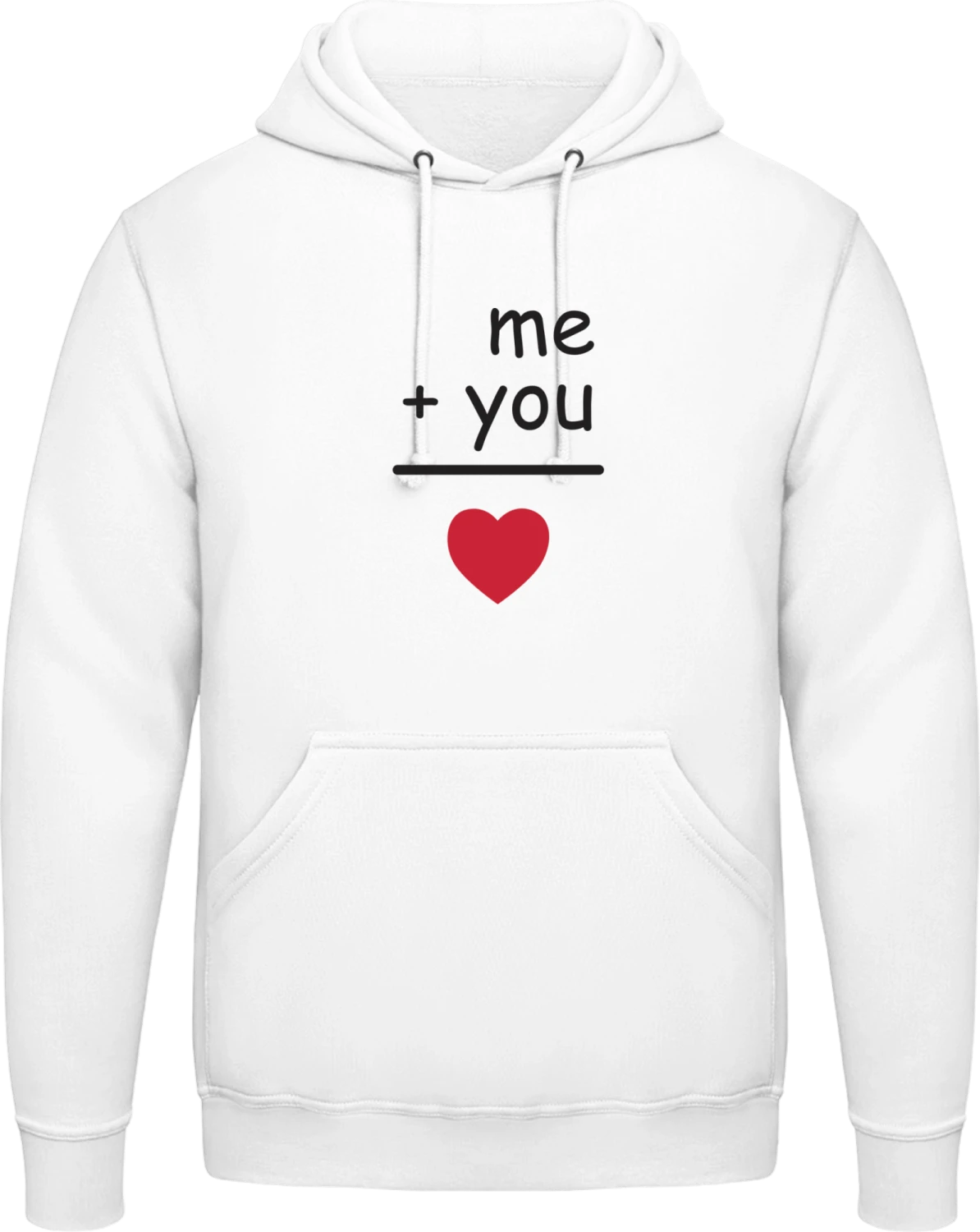 Me You Love - Arctic white AWDis man hoodie - Front