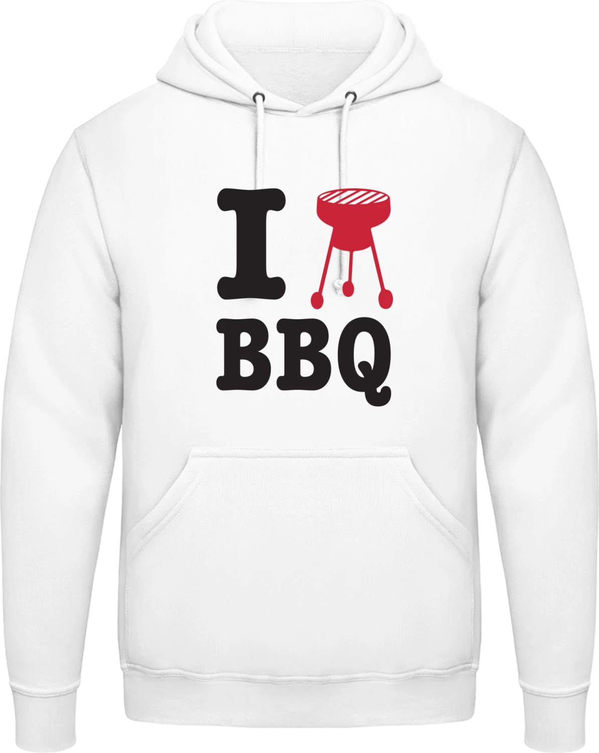 I Heart BBQ - Arctic white AWDis man hoodie - Front