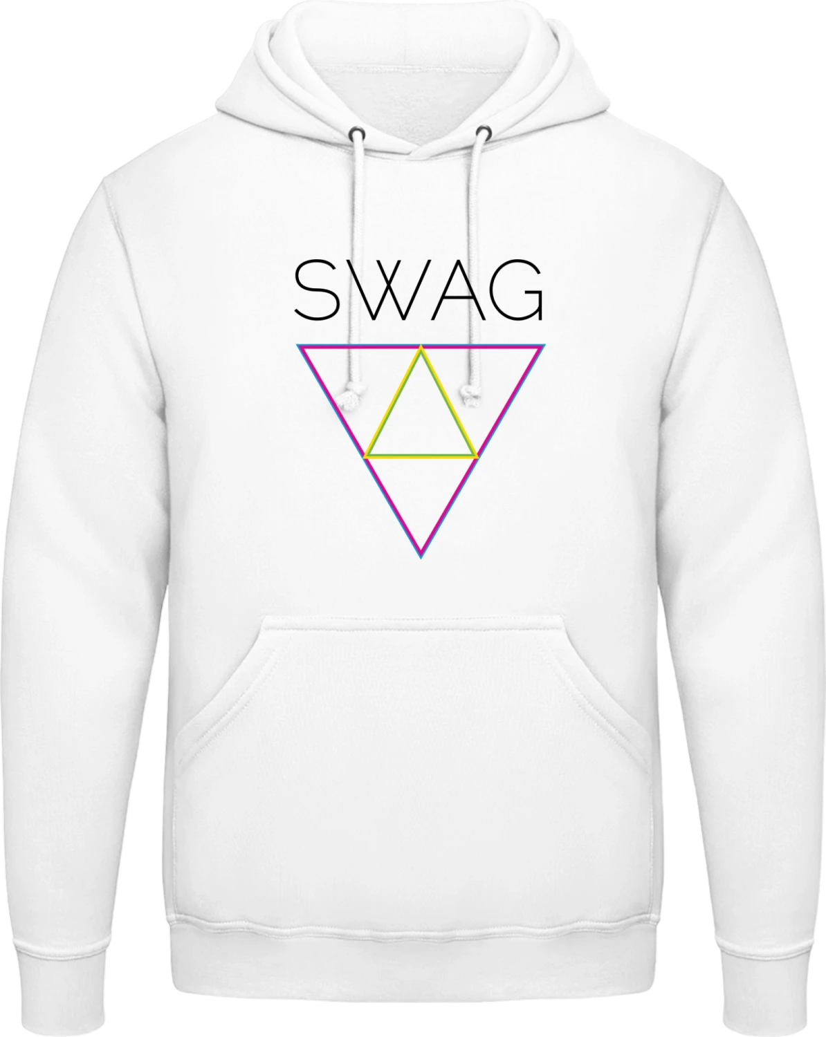 SWAG Triangle - Arctic white AWDis man hoodie - Front