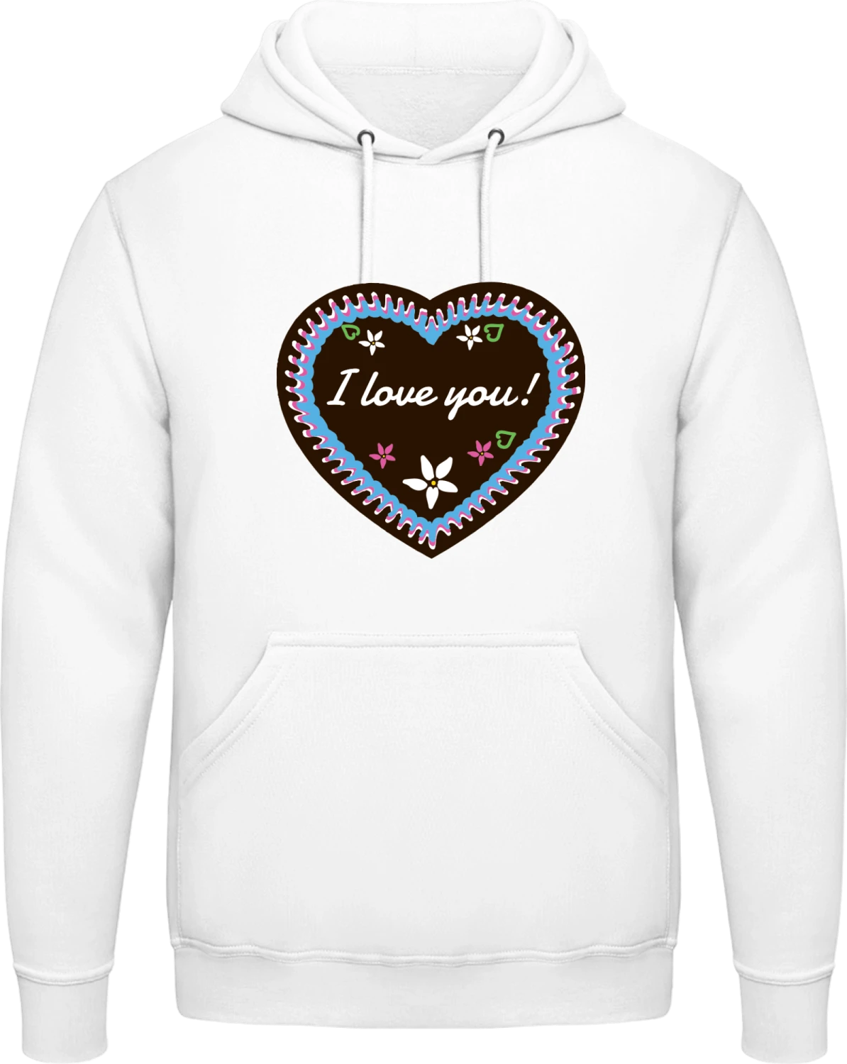 I Love You Bavarian Style - Arctic white AWDis man hoodie - Front