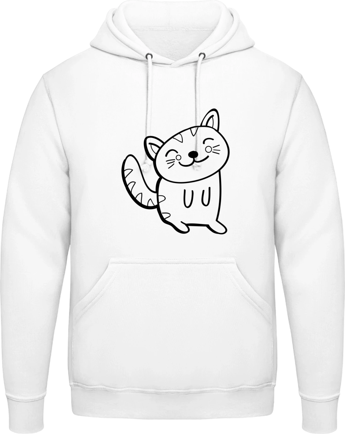 Cute Cat - Arctic white AWDis man hoodie - Front