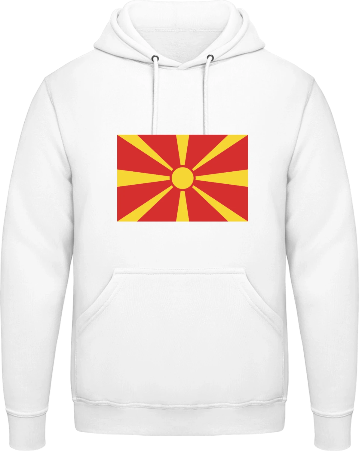 Macedonia Flag - Arctic white AWDis man hoodie - Front