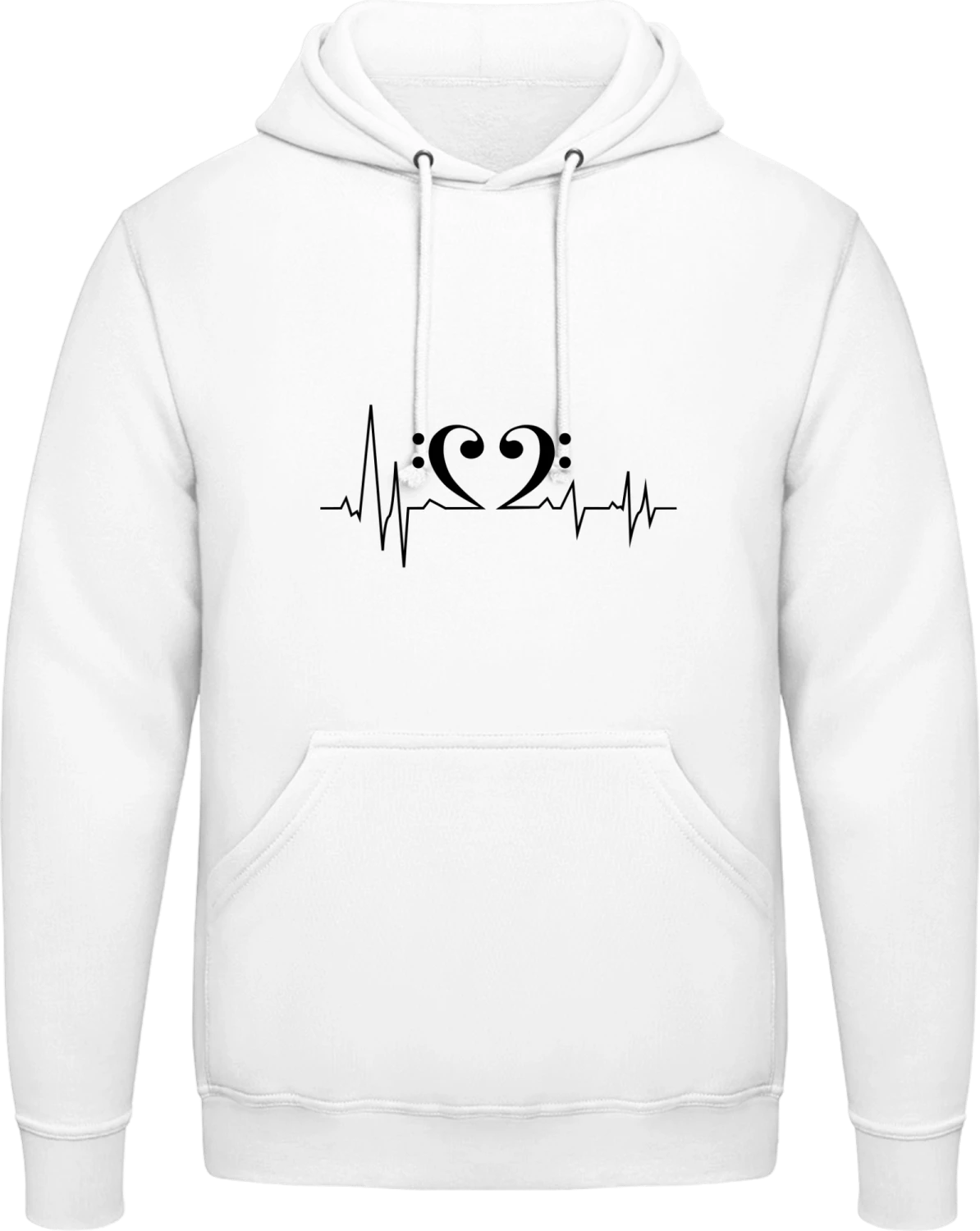 Bass Heart Frequence - Arctic white AWDis man hoodie - Front