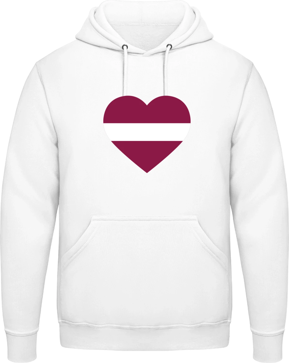 Latvia Heart Flag - Arctic white AWDis man hoodie - Front