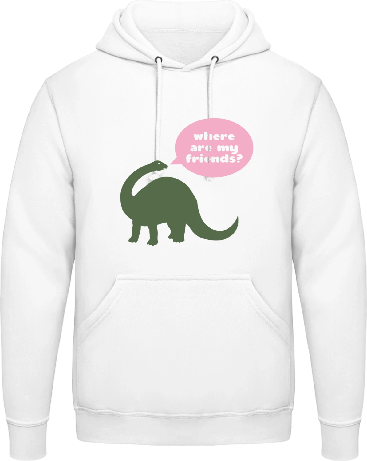 Dinosaur - Arctic white AWDis man hoodie - Front